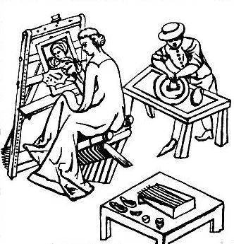 illustratie naar miniatuur van Champillion (15e eeuw)