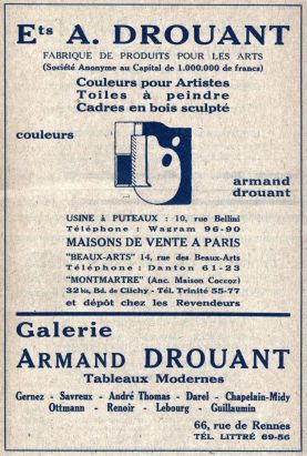 Advertentie van Armand Drouant uit 1930