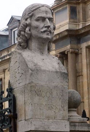 Nicolaas Poussin, portretbuste bij de ingang van de  &Eacute;cole nationale sup&eacute;rieure des beaux-arts te Parijs
