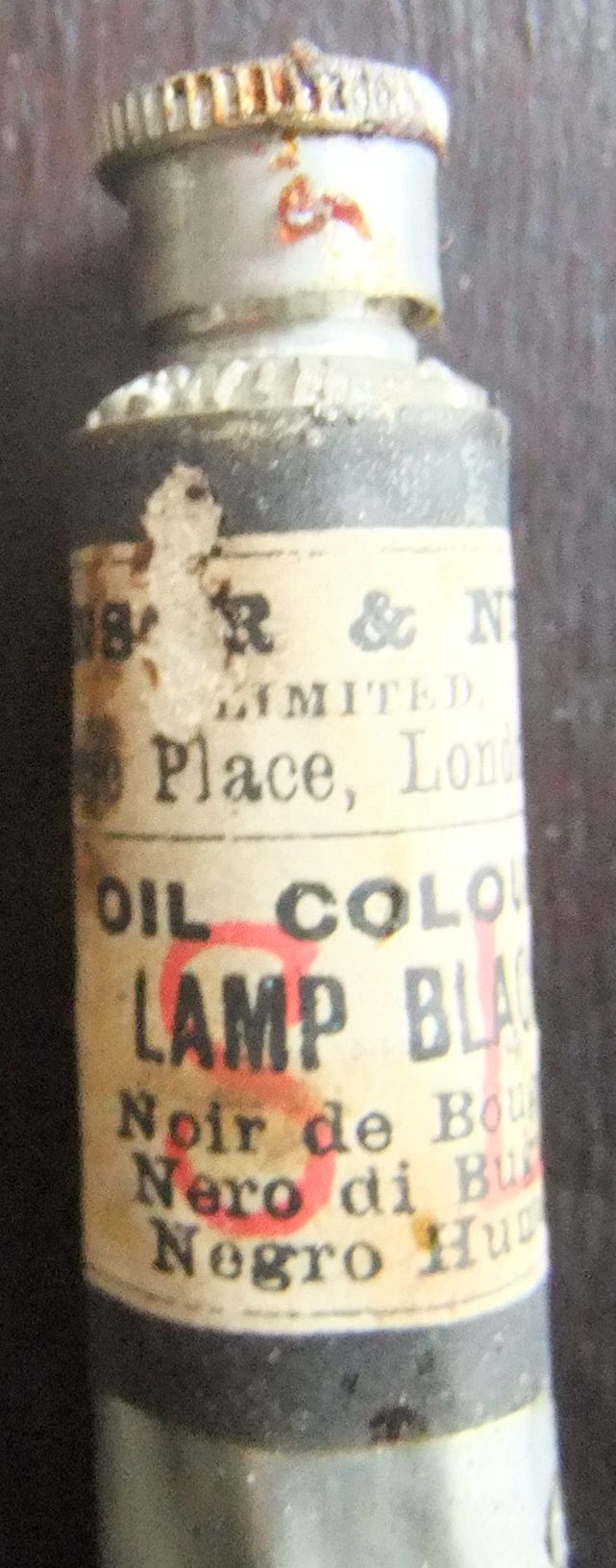 W&N etiket Lamp Black