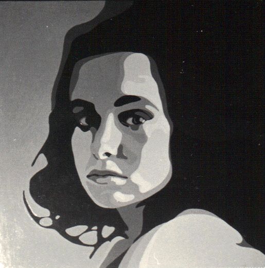 Angela 50x50 cm. 1968  Lakverf op board
