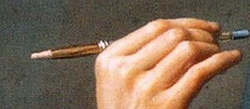 De krijthouder van Liotard op zijn zelfportret uit 1749