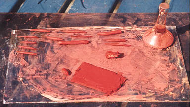 pasta van kristallijne hematiet