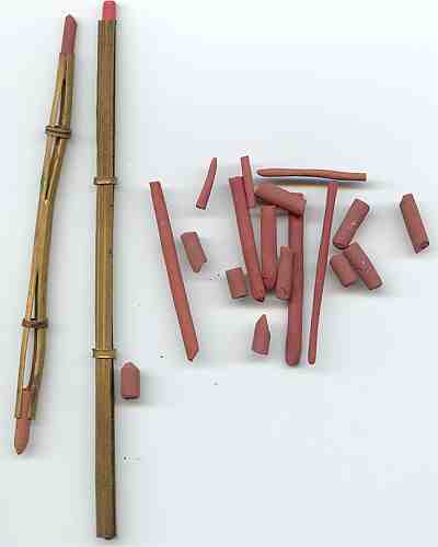 stifthouders rood krijt (stick holder red chalk)