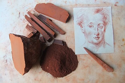 R&ouml;telkrijt in Sanguine-Watteau kleur